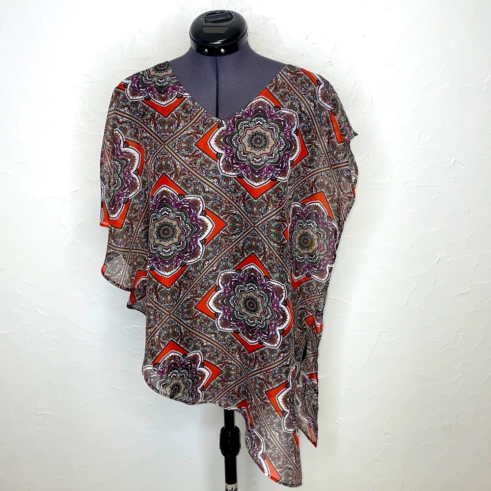 ABG Paisley Poncho Style Blouse